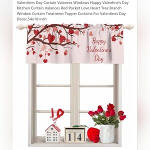 Valentine's Day Heart Tree Curtain Valance